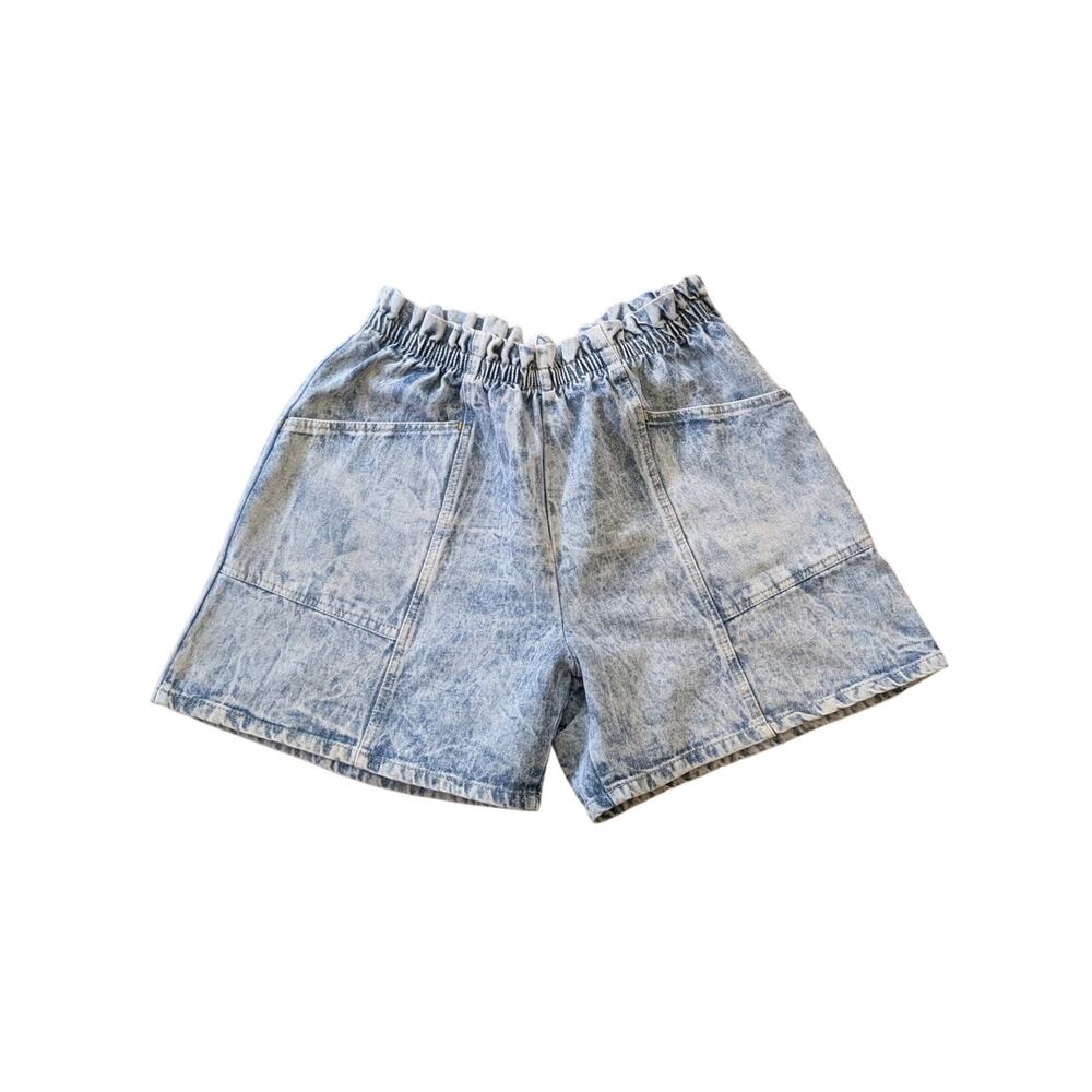 Vintage 80s Gitano Women’s Jean Shorts Size 20W Pull-On Acid Wash Denim
